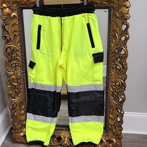 Craze Home of Fashion Hi-Viz-Work-Trouser Fluorescent Yellow/Black Men Size XL.